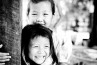 Two young girls smiling